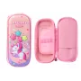 LEAN Pink Pencil Case with 3D Unicorn Two-compartment 24 cm x 11 cm x 7 cm