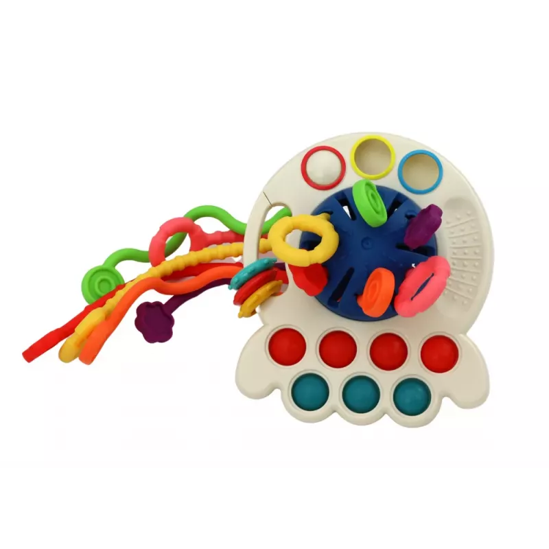 LEAN TOYS Colorful Octopus Teether Sensory Toy for Babies
