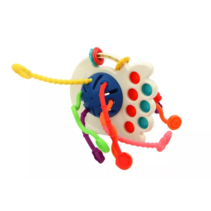 LEAN TOYS Colorful Octopus Teether Sensory Toy for Babies