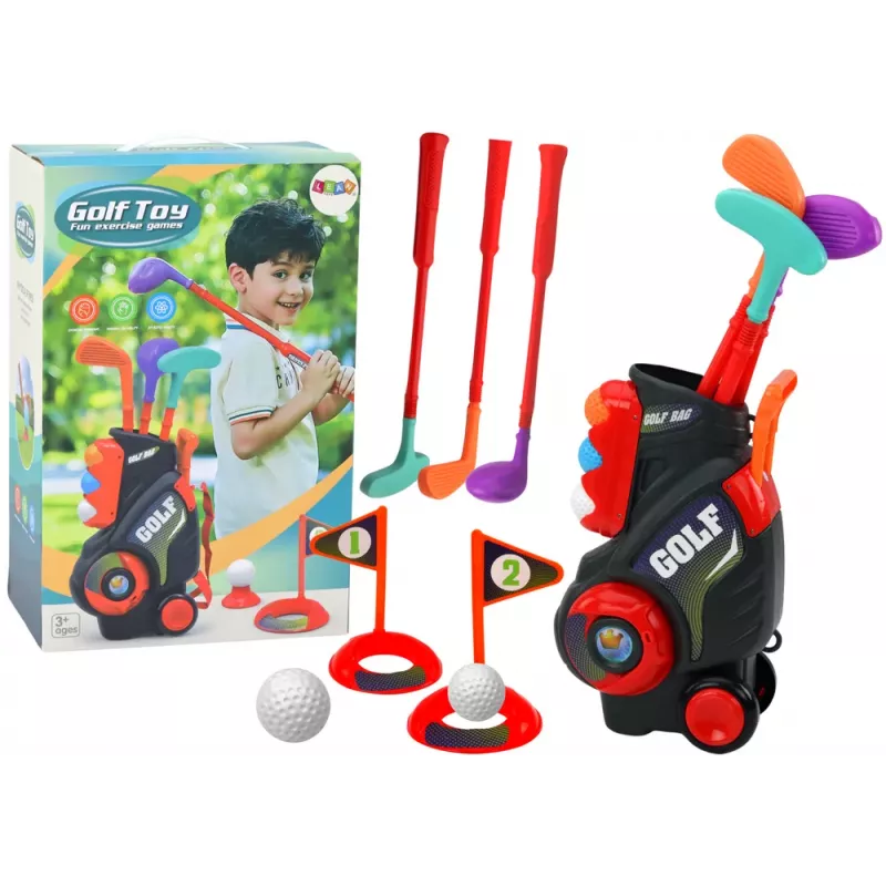 LEAN TOYS Mini Golf komplekts bērniem ar ratiņiem uz riteņiem