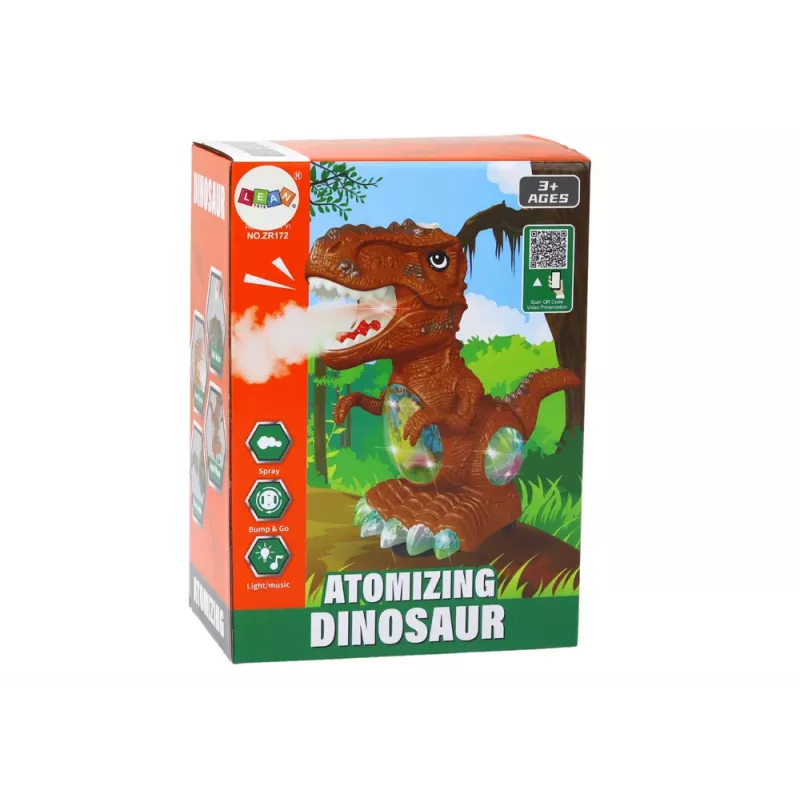 LEAN TOYS Dinozaurs Dejojošs ar Šķēršļu Sensoru Gaismām Skaņām Dzeltens