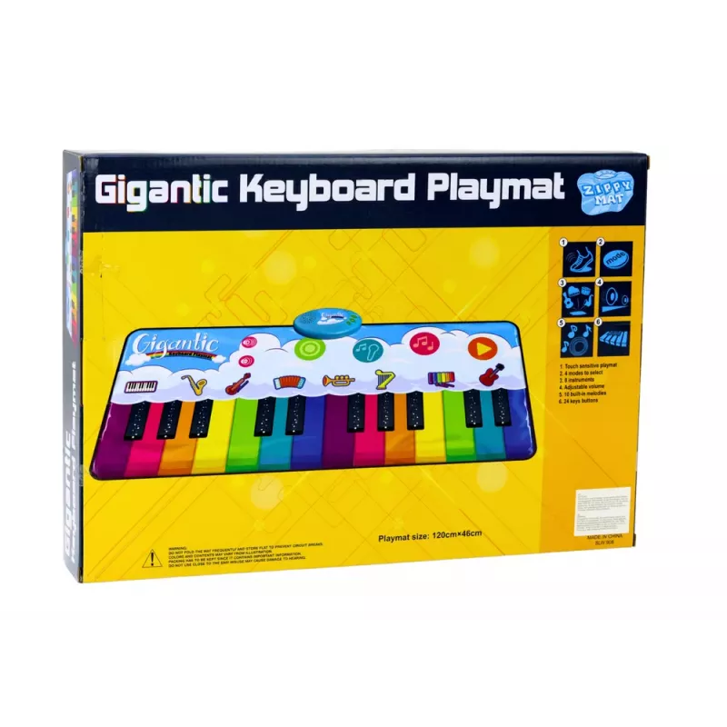 LEAN TOYS Izglītojošs Deju Paklājs Varavīksnes Klavieres 10 Melodijas