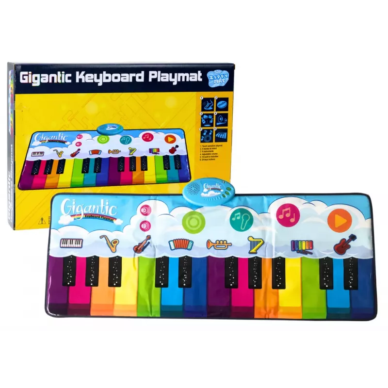 LEAN TOYS Izglītojošs Deju Paklājs Varavīksnes Klavieres 10 Melodijas