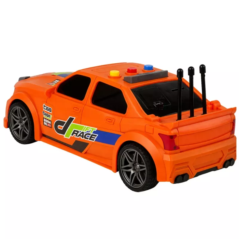 LEAN TOYS Sports Car Racing Lights Sounds Orange 1:16