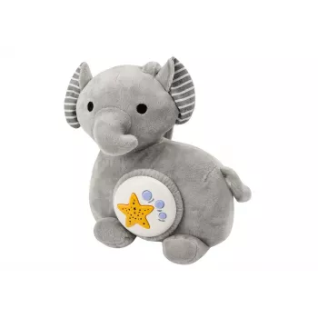 LEAN TOYS Plush Elephant Projector Sleeper Gray Cuddly Toy Stars Melodies