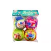 LEAN TOYS Mīksto bumbiņu komplekts Krāsainas izglītojošas grabulīšu bumbiņas 4 gab.