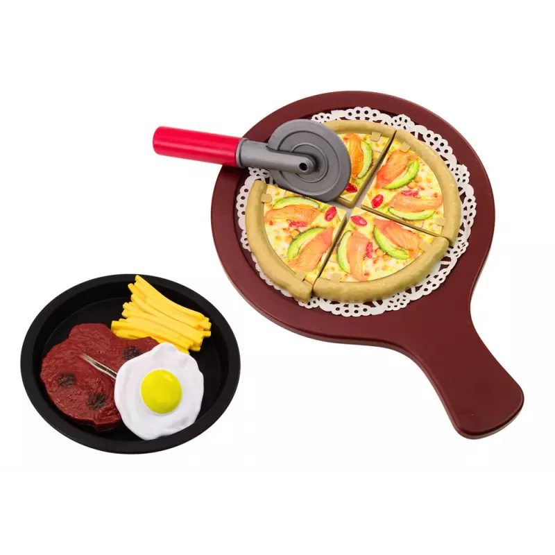LEAN TOYS Fast Food Set Fruits Steak Ice Cream Accessories Pizza French fries 26 pcs.