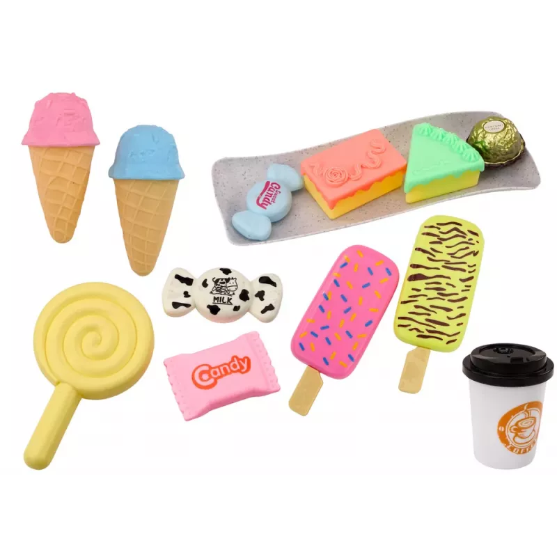 LEAN TOYS Konfekšu kafejnīcas komplekts Saldumu figūriņas Kafija Kūka 25 gab.