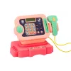 LEAN TOYS Kases aparāts Mācīšanās skaitīt monētas Iepirkumu grozs Gaismas Skaņas Rozā