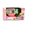 LEAN TOYS Kases aparāts Mācīšanās skaitīt monētas Iepirkumu grozs Gaismas Skaņas Rozā