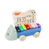 LEAN TOYS Nīlzirgs ar šķīvjiem uz riteņiem Mūzikas instruments bērniem Krāsains izglītojošs