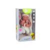 LEAN TOYS Bērnu lelle baltā un rozā apģērbā, cepurē, ar knupīti un segu