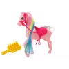 LEAN TOYS Figurīns Zirgs ar Krāsainām Krēpēm un Rozā Suklas Seglu