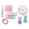 LEAN TOYS Kosmētikas komplekts nagu grimam koferī, purpura, 9 gab.
