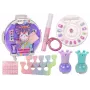 LEAN TOYS Kosmētikas komplekts nagu grimam koferī, purpura, 9 gab.
