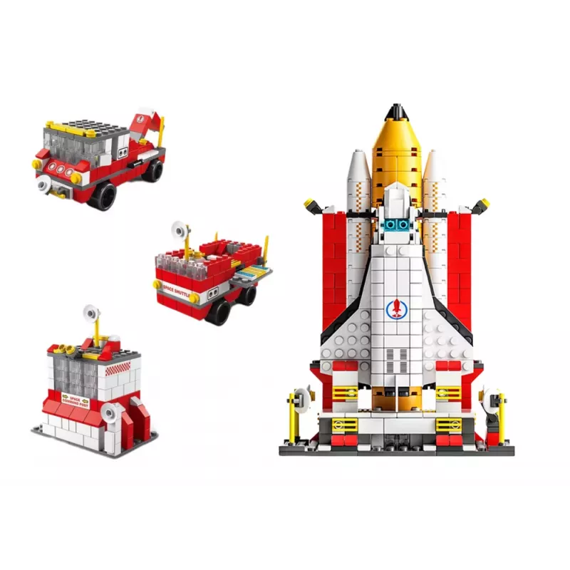LEAN TOYS Construction Bricks Space Rocket 6in1 Space Vehicles 1000 pcs.