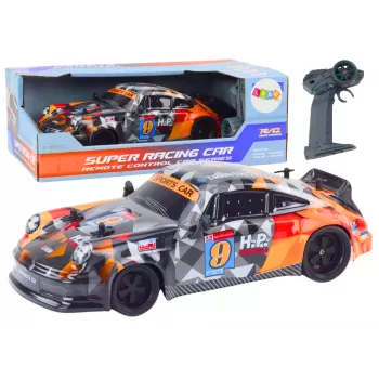 LEAN TOYS RC Remote Control Car 1:18 Rubber Wheels Drift Orange