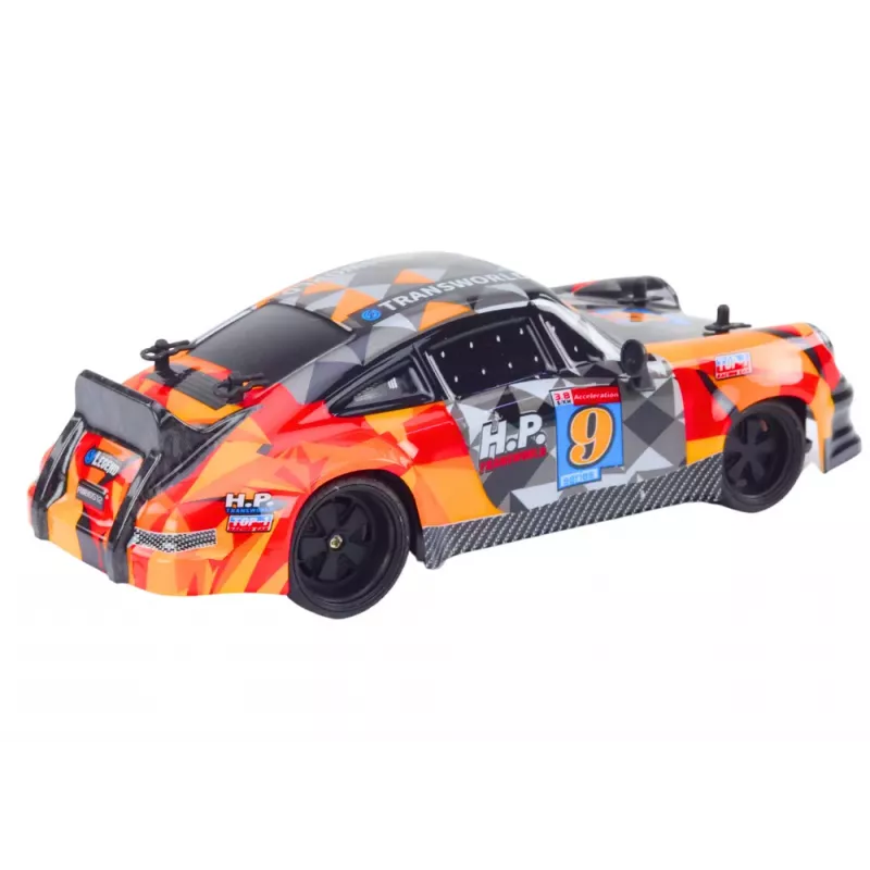 LEAN TOYS RC Remote Control Car 1:18 Rubber Wheels Drift Orange