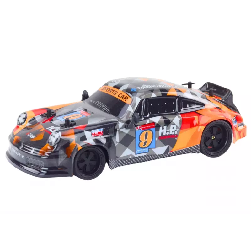 LEAN TOYS RC Remote Control Car 1:18 Rubber Wheels Drift Orange