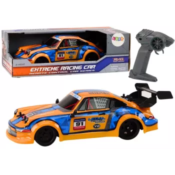 LEAN TOYS RC Remote Control Car 1:16 Rubber Wheels Drift Orange