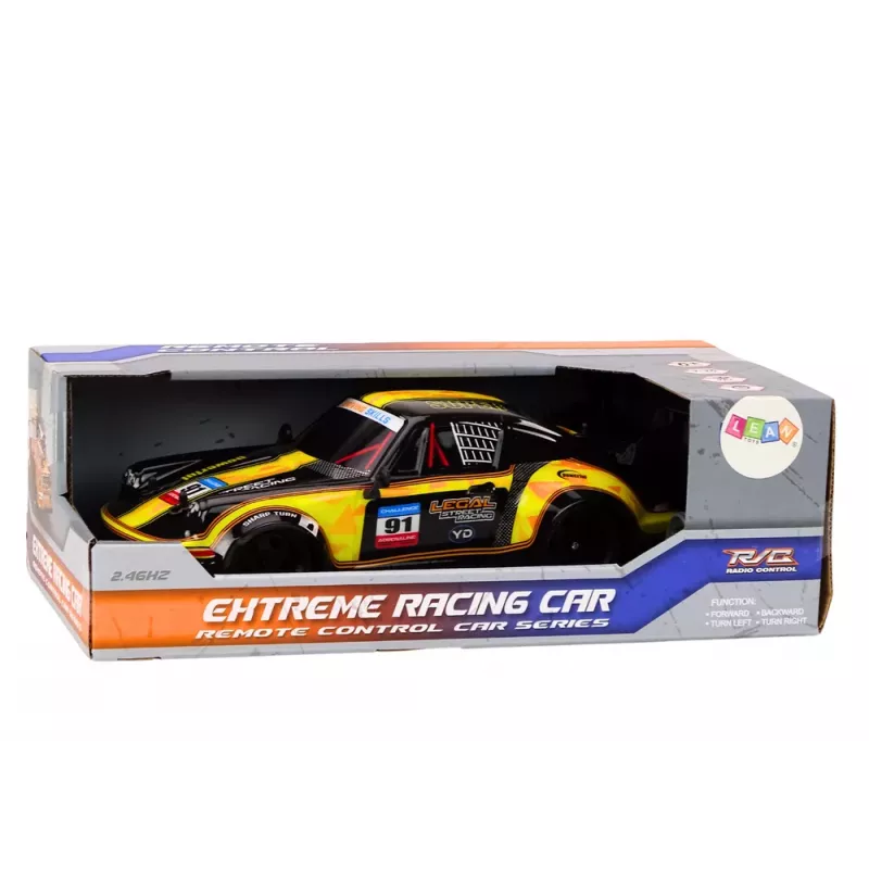 LEAN TOYS RC Remote Control Car 1:16 Rubber Wheels Drift Yellow