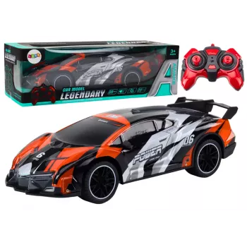 LEAN TOYS Ar vadību vadāma sporta automašīna RC 1:10 Oranža Ātrums līdz 25 km/h