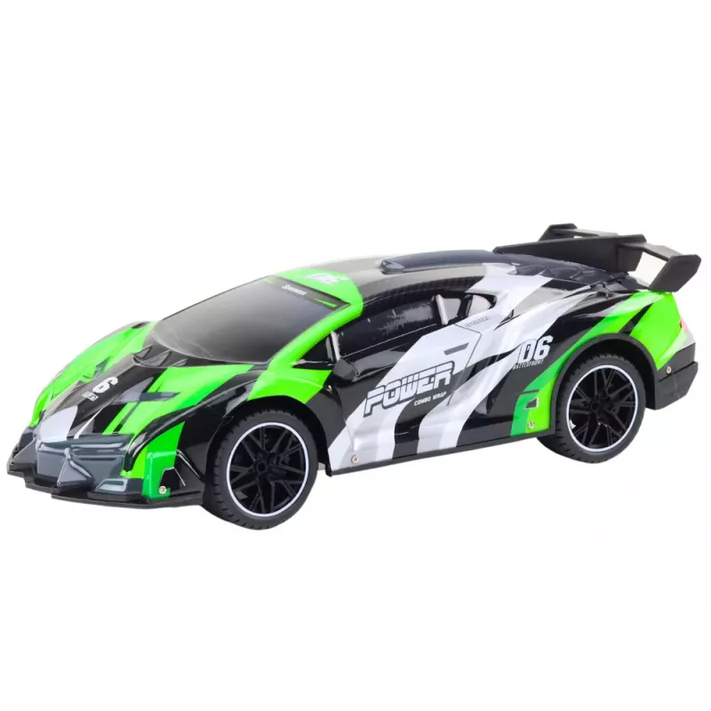 LEAN TOYS Sporta automašīna ar tālvadību RC 1:10 25km/h Gaismas Zaļa