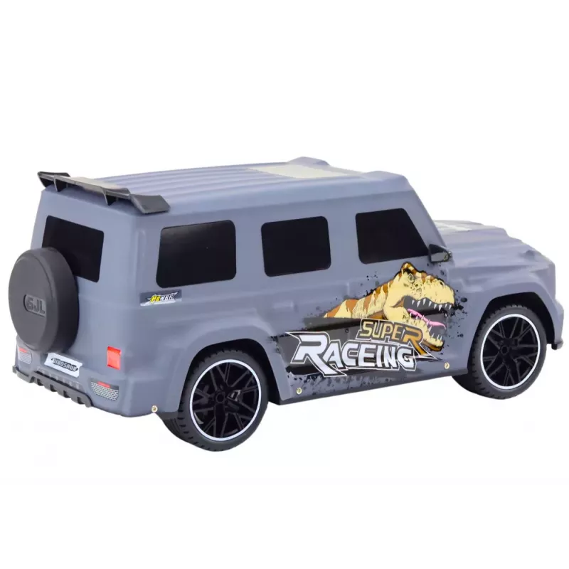 LEAN TOYS RC Remote Control Car with Dinosaur, 1:10 Scale, Gray