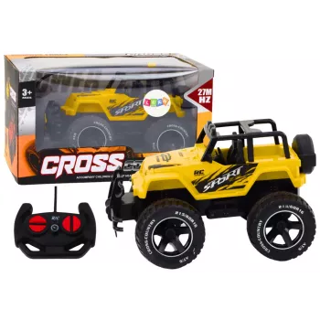 LEAN TOYS Ar tālvadību vadāms bezceļu auto RC 1:18 Dzeltens