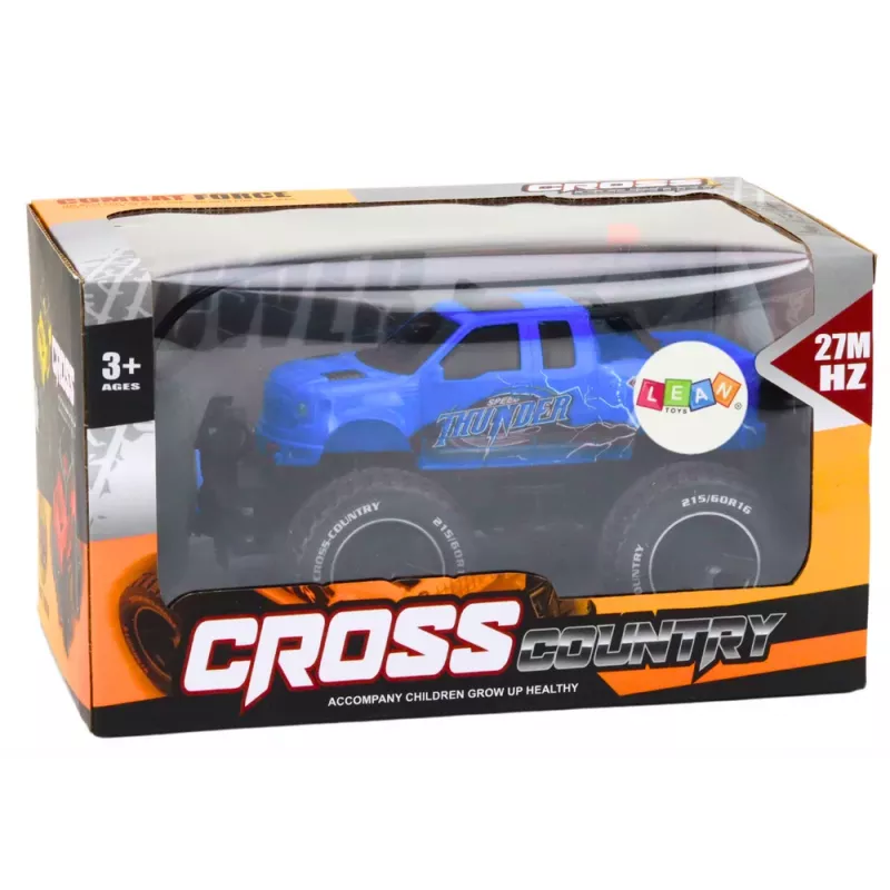 LEAN TOYS Rotaļlietu automašīna ar tālvadību, bezceļu auto RC 1:18 Zils
