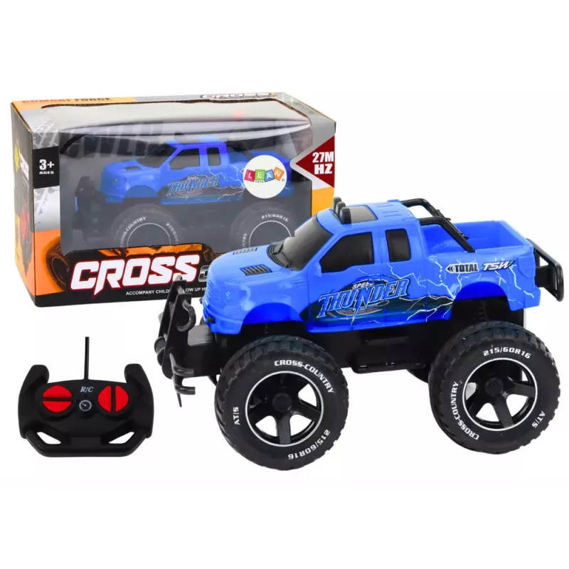LEAN TOYS Rotaļlietu automašīna ar tālvadību, bezceļu auto RC 1:18 Zils