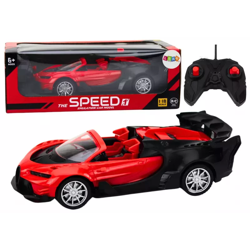 LEAN TOYS Rotaļu auto ar tālvadību Sporta auto RC 1:18 Sarkans