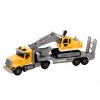 LEAN TOYS Lora Truck Crawler Excavator ar gaismām, skaņām un piedziņu - dzeltens, 1:14 mērogs, 2.4 GHz RC