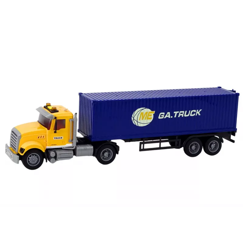 LEAN TOYS Truck Tir Semi Trailer Lights Sounds Drive Yellow