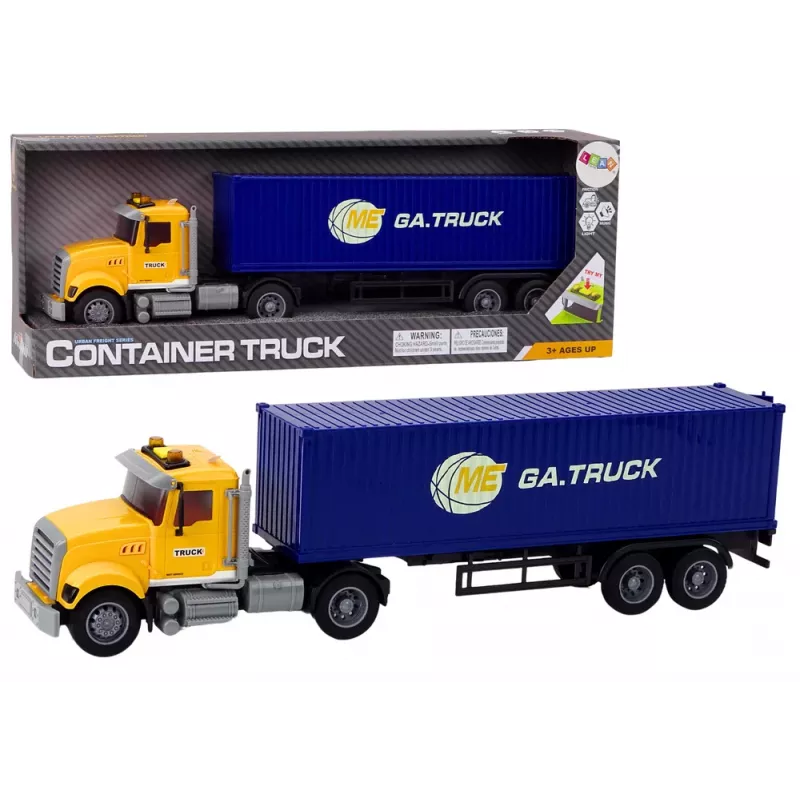 LEAN TOYS Truck Tir Semi Trailer Lights Sounds Drive Yellow