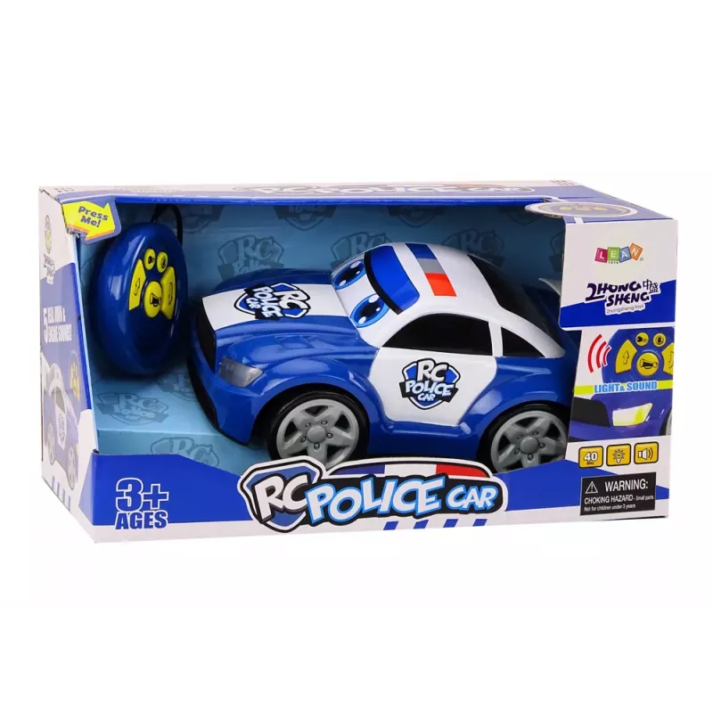 LEAN TOYS Cartoon Police Car Remote Controlled Lights Sounds