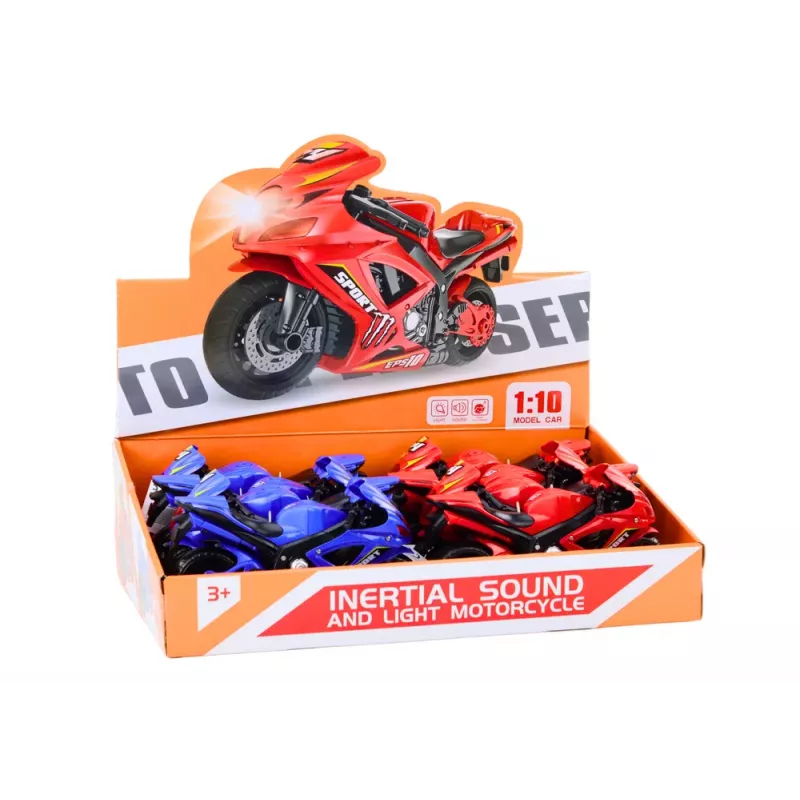 LEAN TOYS Sporta motocikls ar berzes piedziņu, gaismu un skaņu, 2 krāsas