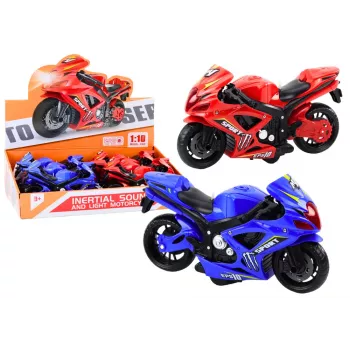 LEAN TOYS Sporta motocikls ar berzes piedziņu, gaismu un skaņu, 2 krāsas