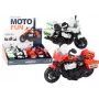 LEAN TOYS Policijas motocikls 1:10 Gaismas Skaņas Balts Sarkans