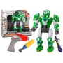 LEAN TOYS Skrūvējamais robots ar ieročiem, urbjmašīnu, skrūvgriezi, gaismu un skaņu, zaļš