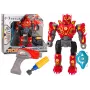 LEAN TOYS Skrūvējamais robots ar ieroci, urbi, skrūvgriezi, gaismu un skaņu, sarkans