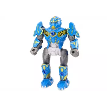 LEAN TOYS Robots ar vērpjošu ieroci, urbis, skrūvgriezis, gaisma, skaņa, zils