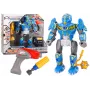 LEAN TOYS Robots ar vērpjošu ieroci, urbis, skrūvgriezis, gaisma, skaņa, zils