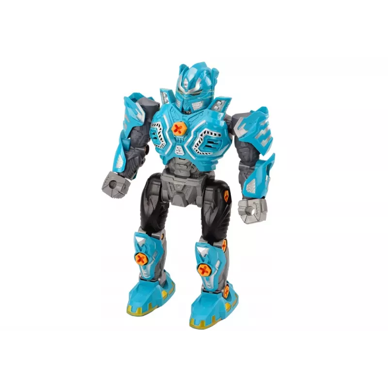 LEAN TOYS Skrūvējamais robots ar urbi, skaņu un gaismu, tirkīza