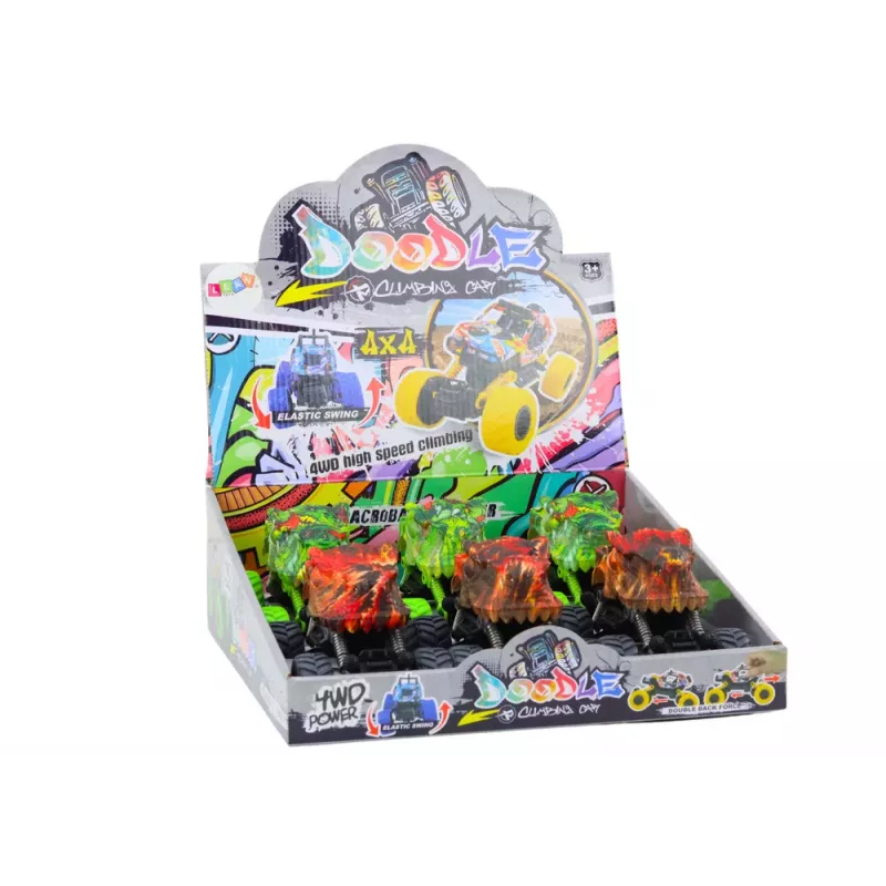 LEAN TOYS Dinozauru Auto, Berzes Piedziņa, Sarkans vai Zaļš, Bezceļu