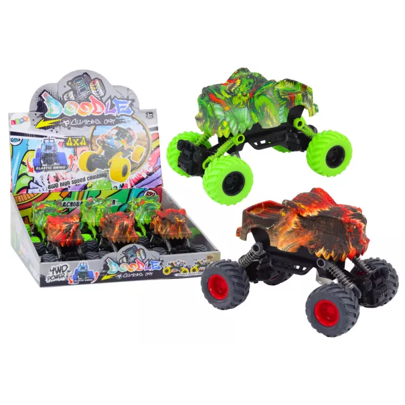 LEAN TOYS Dinozauru Auto, Berzes Piedziņa, Sarkans vai Zaļš, Bezceļu