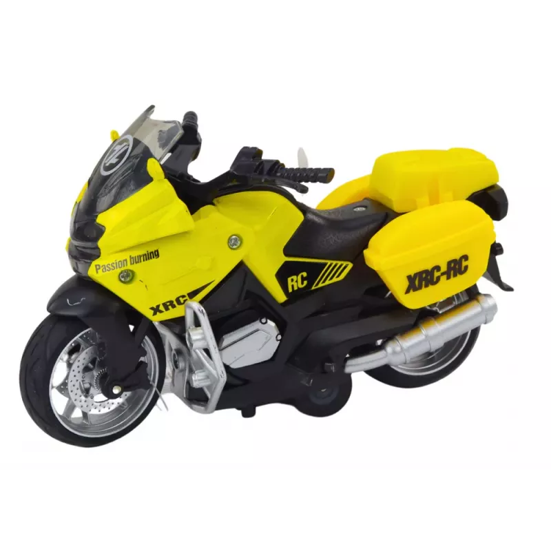 LEAN TOYS Sporta motocikls ar berzes piedziņu, 3 dizaini: dzeltens, oranžs, balts