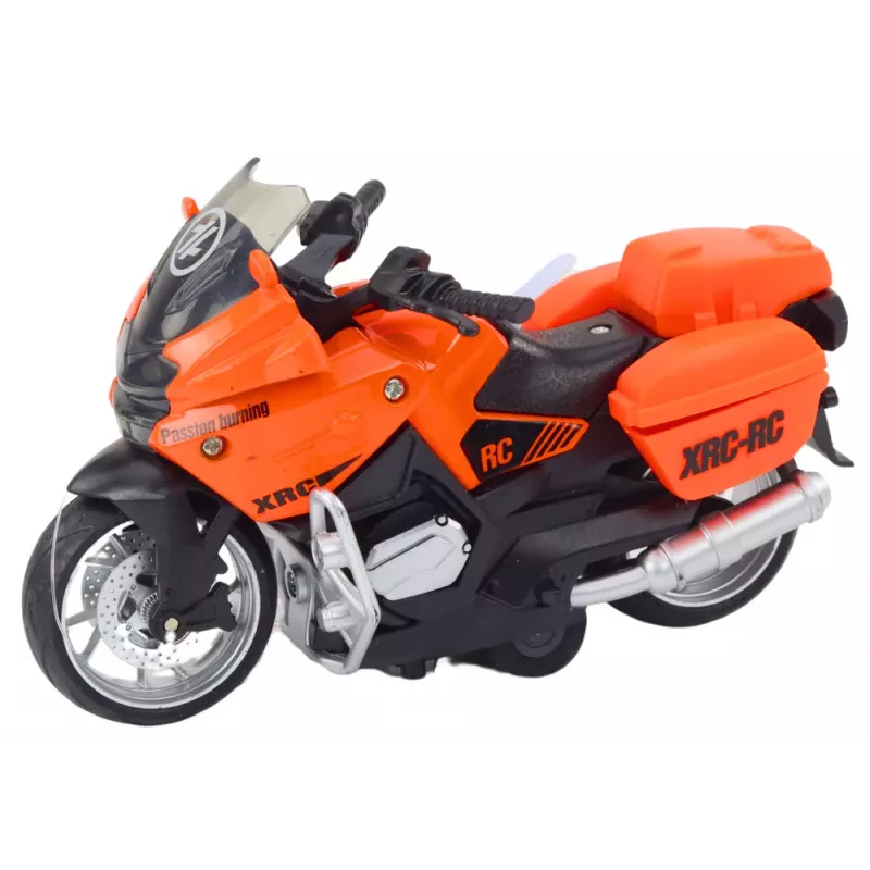 LEAN TOYS Sporta motocikls ar berzes piedziņu, 3 dizaini: dzeltens, oranžs, balts