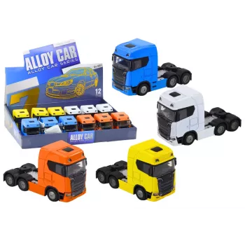 LEAN TOYS Kravas auto bez piekabes 1:32 ar paceļamu metāla kabīni, gaismām, skaņām un berzes piedziņu