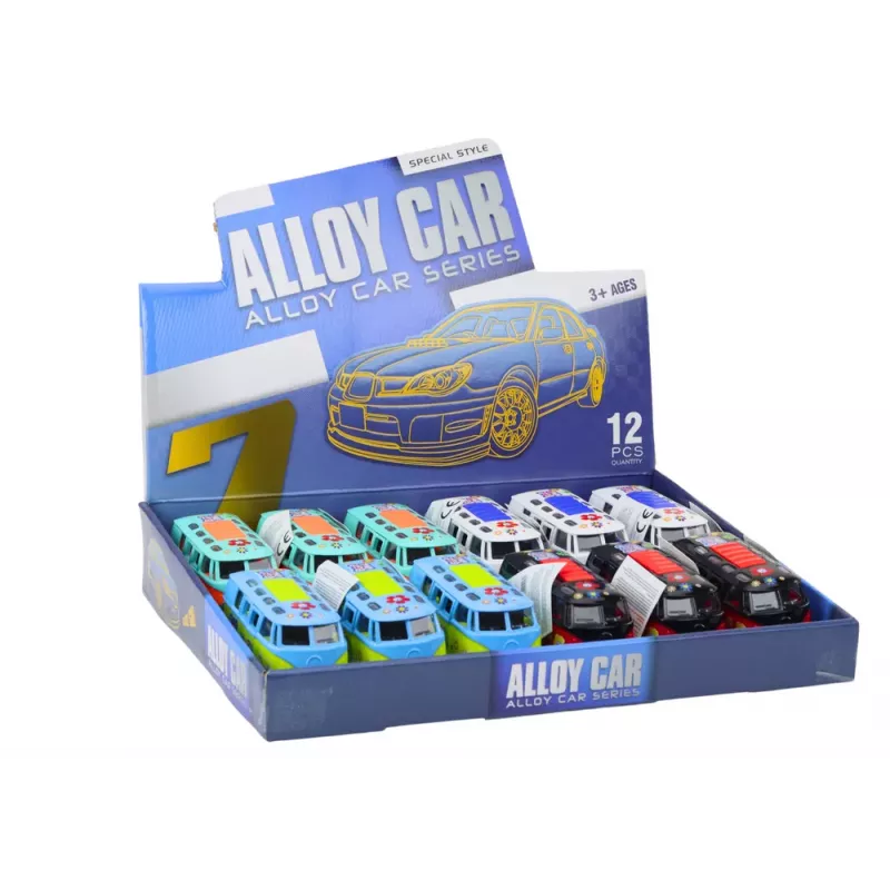 LEAN TOYS Camper Bus 1:32 Metāls Gaismas Skaņas Braukšana Atveramas Durvis